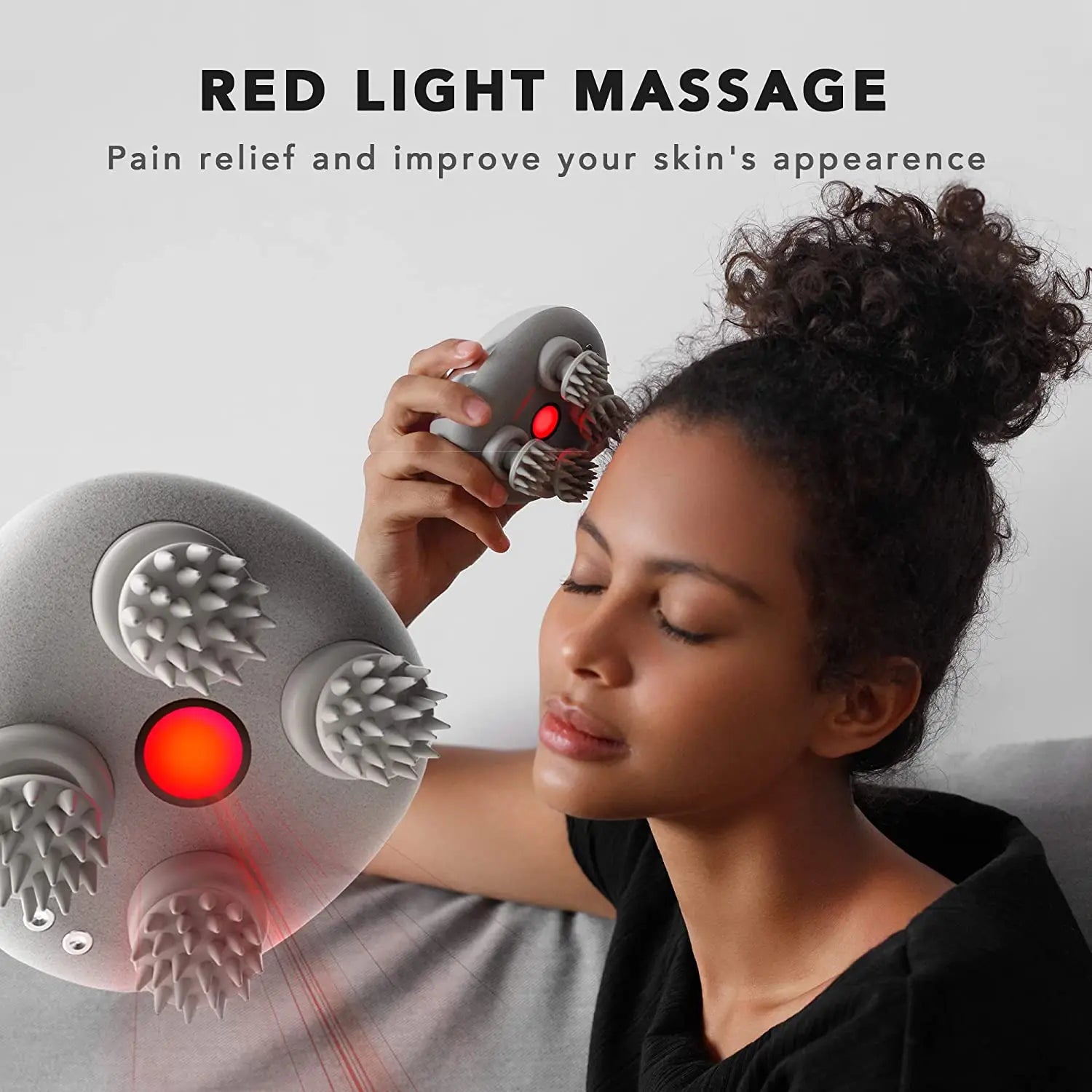 Premium Mechanical Scalp Massager in use