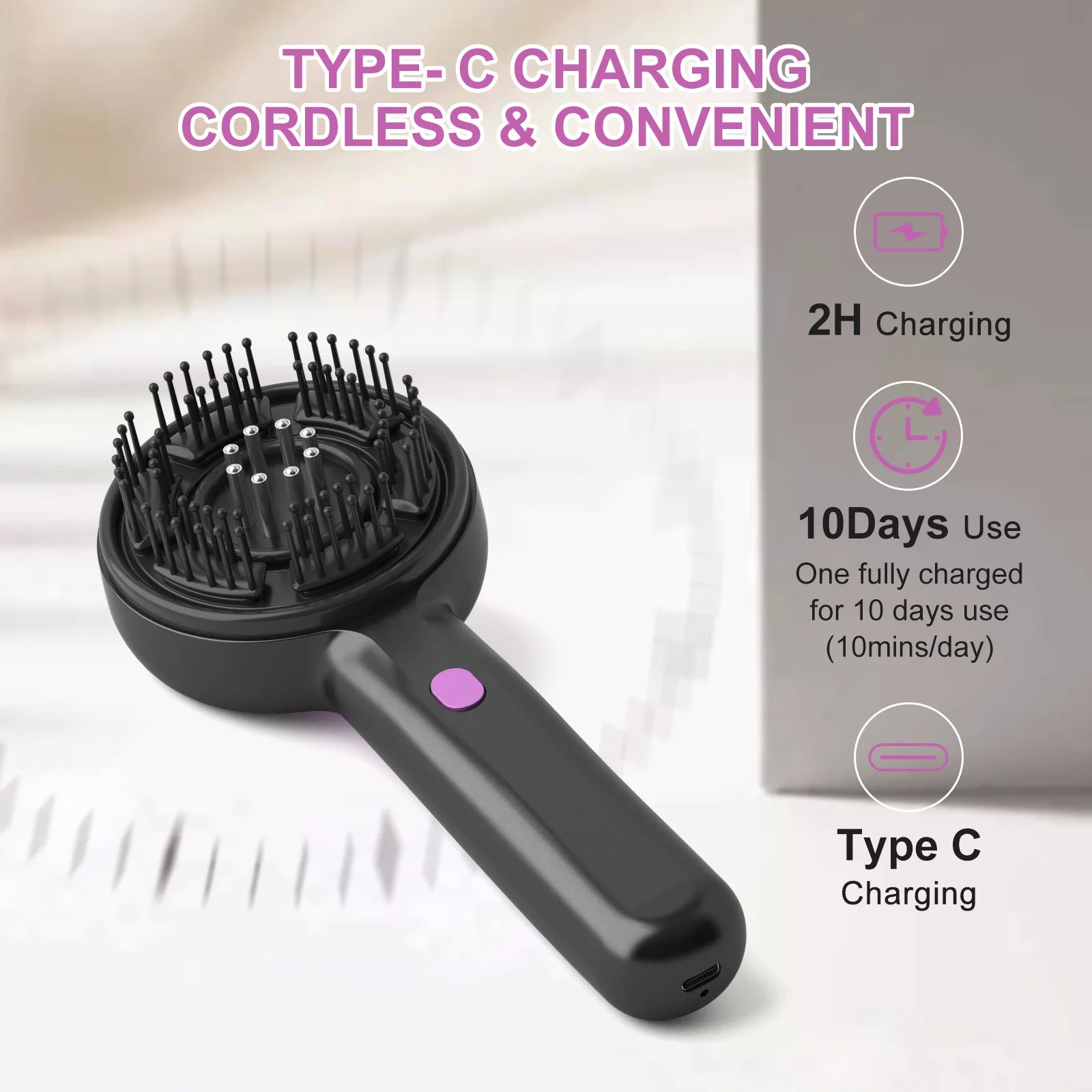 Hair Growth Comb in use