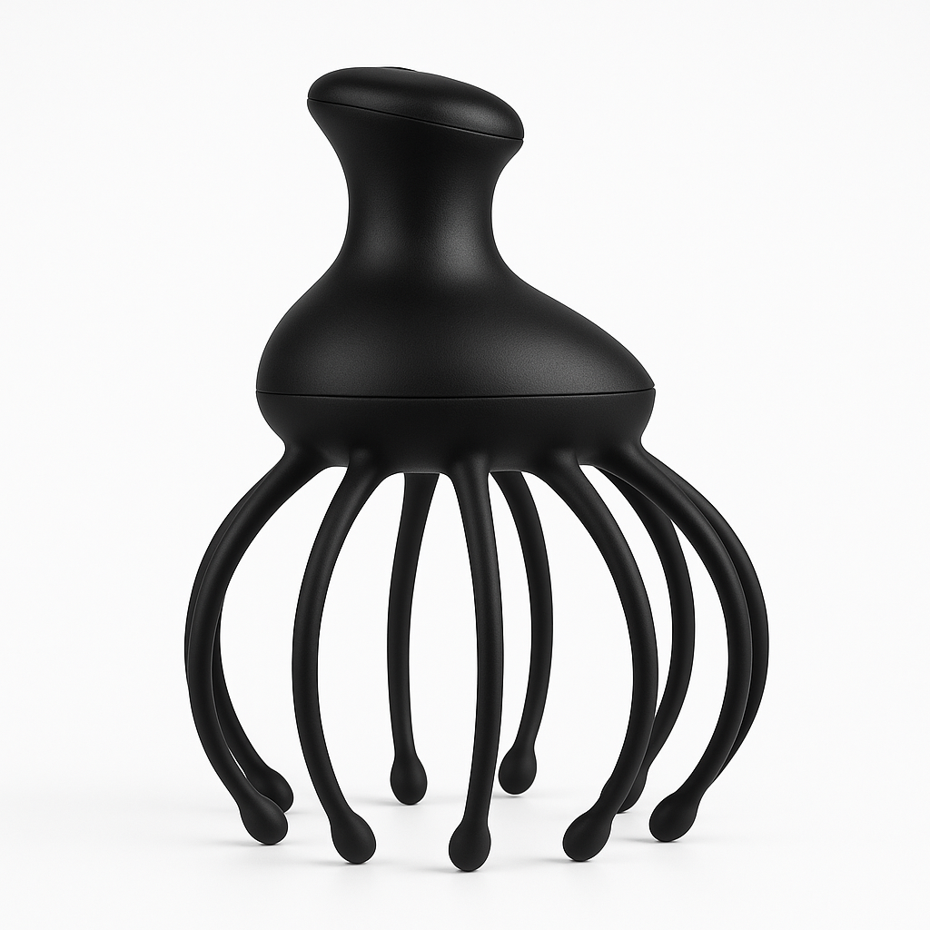 CalmCrown Electric Octopus Scalp Massager - side profile view